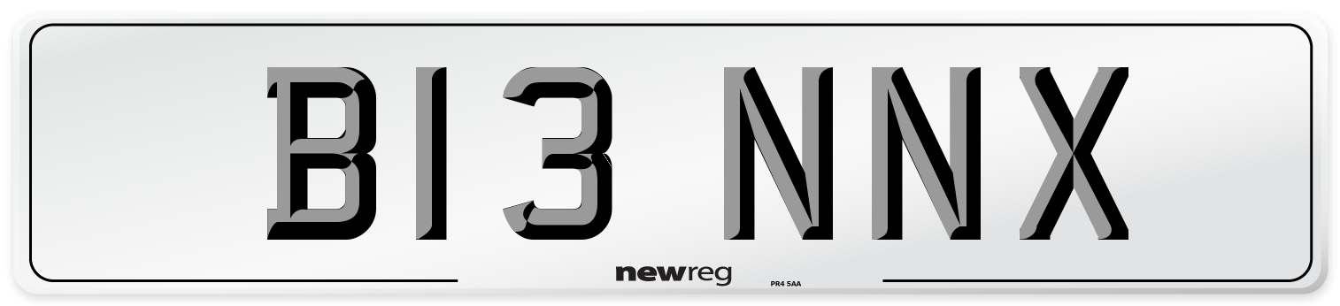B13 NNX Number Plate from New Reg